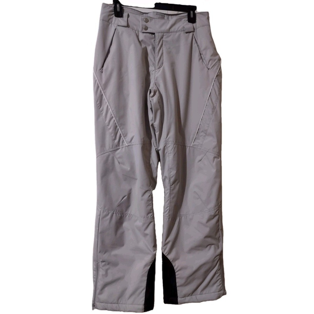 Columbia Youth 18/20 Snow Ski Pants Gray Insulated Snowboard Zip Pockets Logo